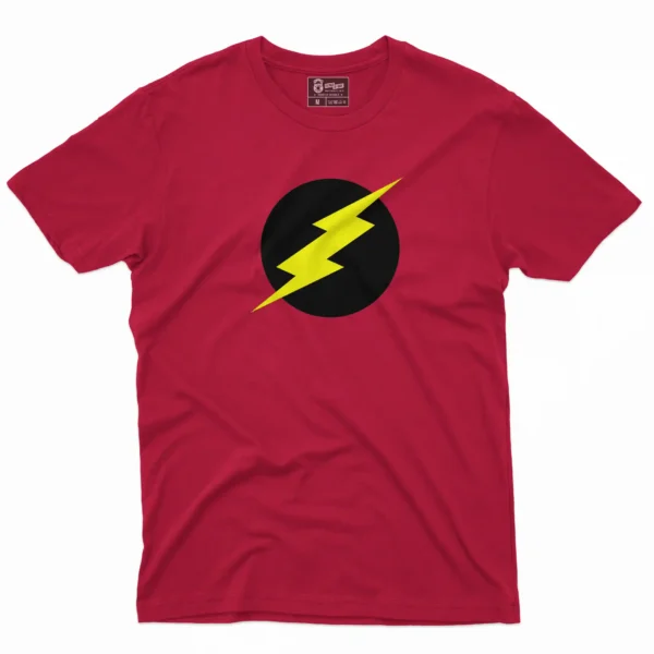 Camiseta de flash en color rojo con el estampado a la altura del pecho del logo de flash