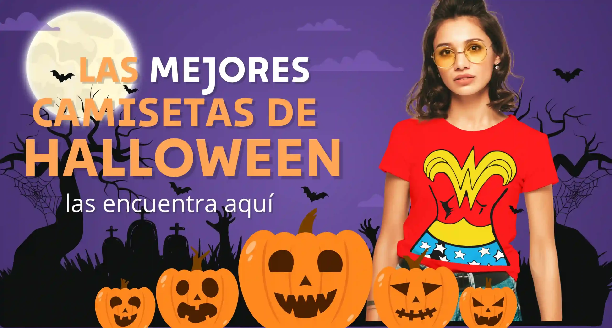 encabezado de pagina de aterrizaje de camisetas halloween