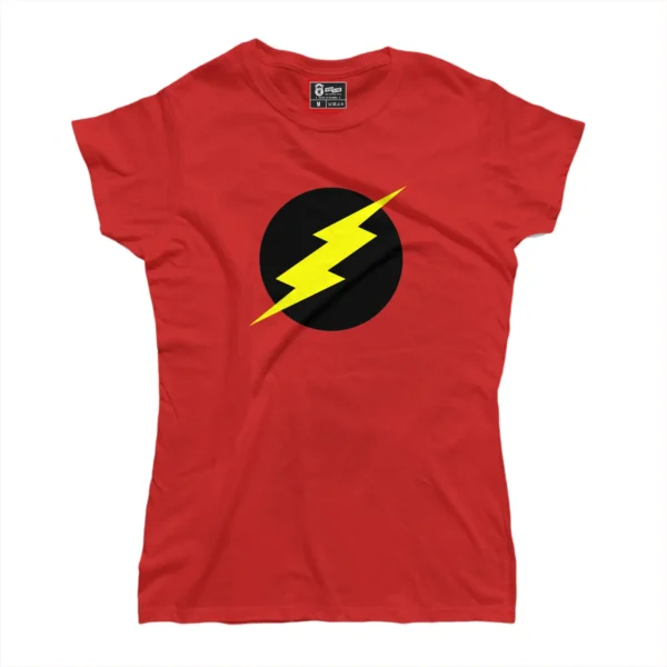 camiseta con logo del superheroe flash