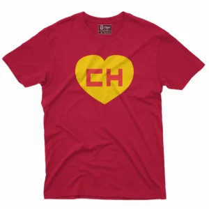 camiseta chapulín colorado con el famoso corazón icono y logo del chapulin