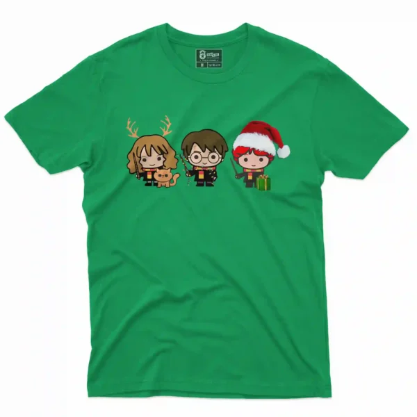 Camiseta de navidad de hombre con los personajes de harry potter