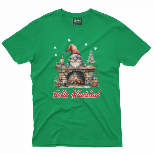 Camiseta de navidad con estampado en el frente de duende navideño