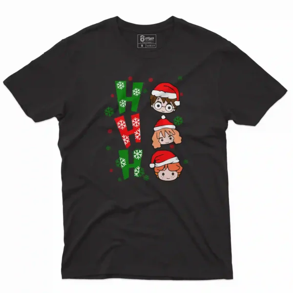 Camiseta de navidad de hombre con los personajes de harry potter